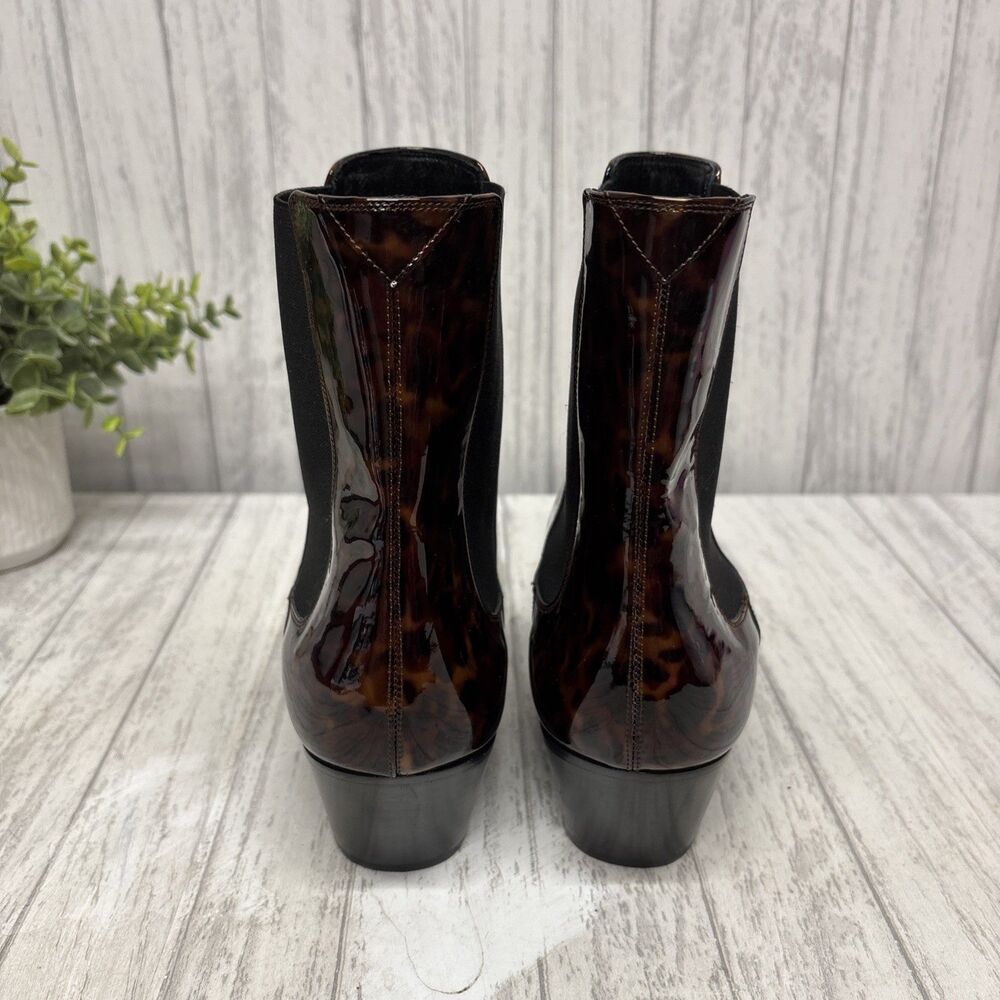 Womens Size 41 US 11 Saint Laurent West 45 Patent Leather Tortoise Shell EUC - Picture 4 of 8